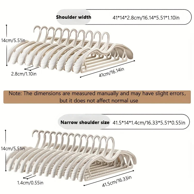 10-Pack Wide Shoulder Non-Slip Clothes Hangers | Space Saving Clothes Hangers Babs