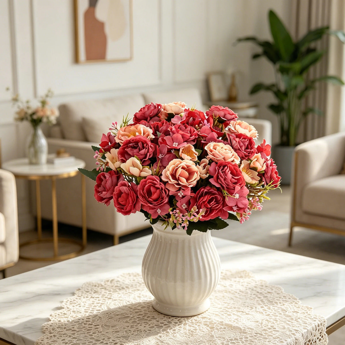 Silk Peony Artificial Flower Bouquet for Wedding & Home Decor Artificial Flower Bouquet Babs