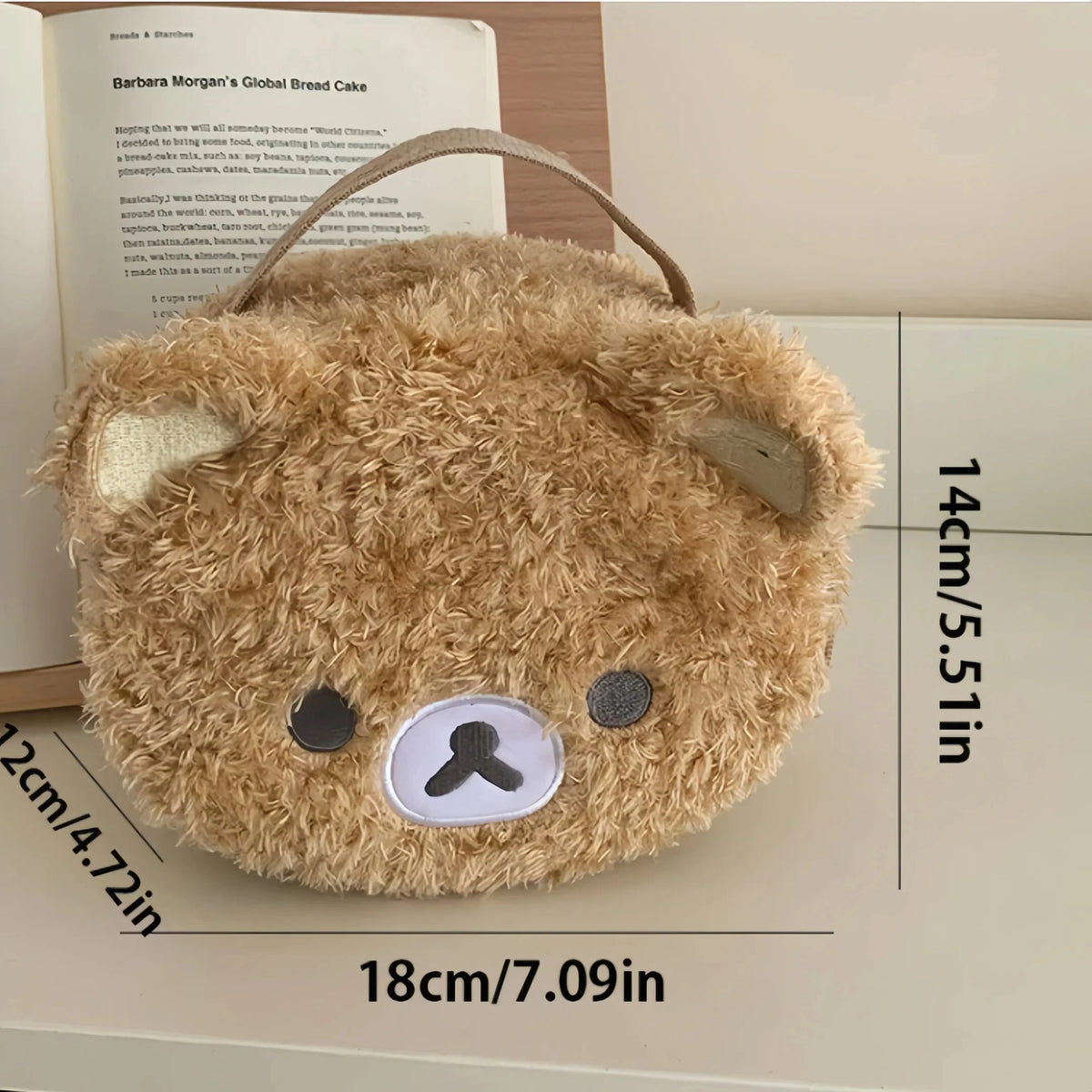 Anime Bear Plush Cosmetic Bag – Makeup & Jewelry Organizer Cosmetic Organizer Bag Babs