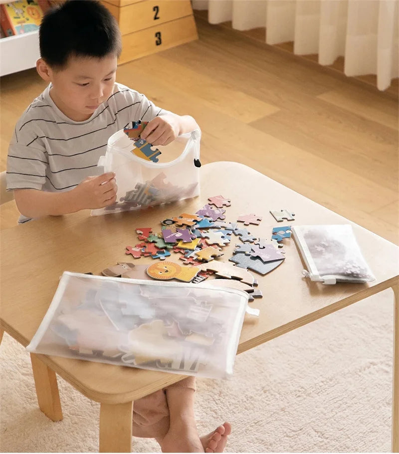 Kids Toy Storage Bags – Transparent Zipper Pouches for Blocks Toy Storage Bag Babs