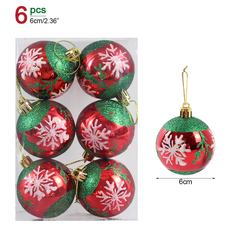 6-Pack 6cm Christmas Ball Ornaments – Xmas Tree Pendants Christmas Ball Ornaments Babs B 6cm