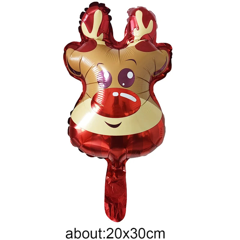 10pcs Mini Christmas Foil Balloons – Santa Snowman Reindeer Foil Party Balloons Babs Deep Sapphire 10pcs