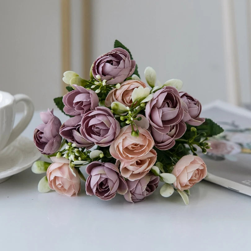 Silk Rose Artificial Flowers Tea Bud Décor 1/5pcs – TTCY Artificial Silk Flowers Babs PURPLE 1pc