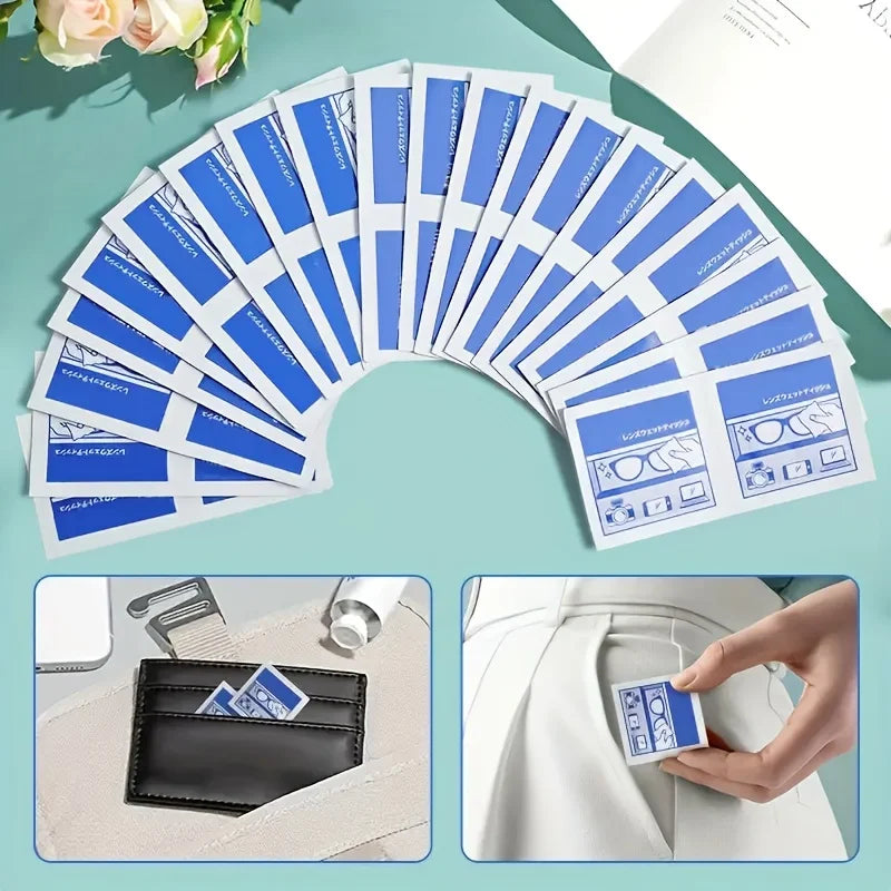 100pcs Disposable Glasses & Screen Wipes – Individually Wrapped Lens Cleaning Wipes Babs
