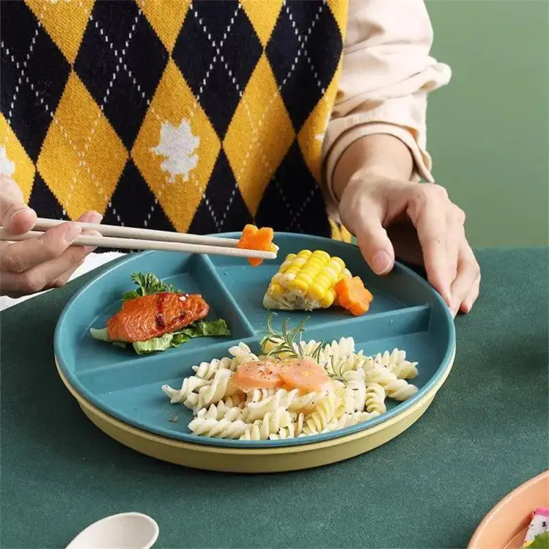 Wheat Straw 3-Compartment Divided Plate | Microwave Safe Divided Dinner Plate Babs