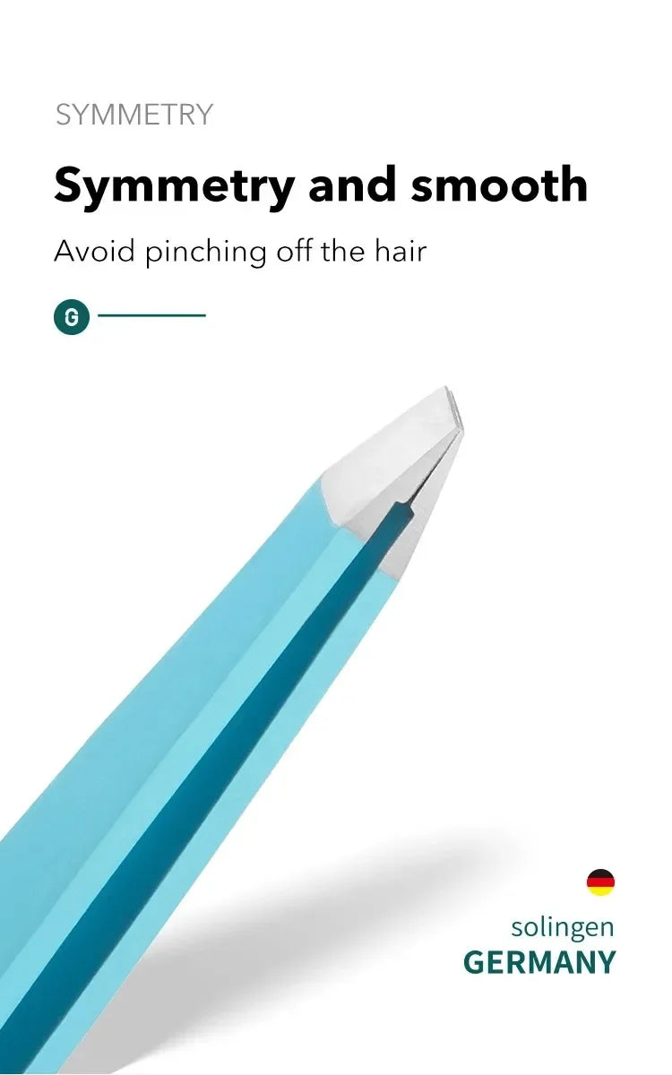 MR.GREEN Slanted Eyebrow Tweezer – Precision Stainless Steel Eyebrow Tweezer Babs Sky Blue