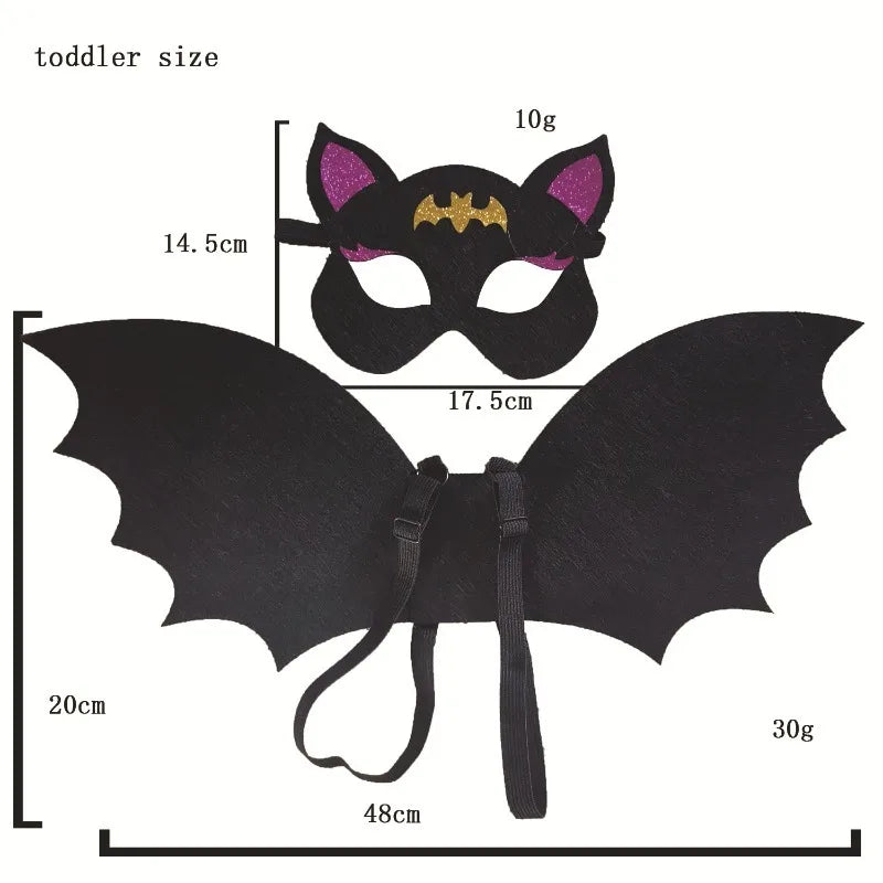 Kids Halloween Bat Wings & Mask Costume Set – Ages 6-15 Halloween Costume Set Babs