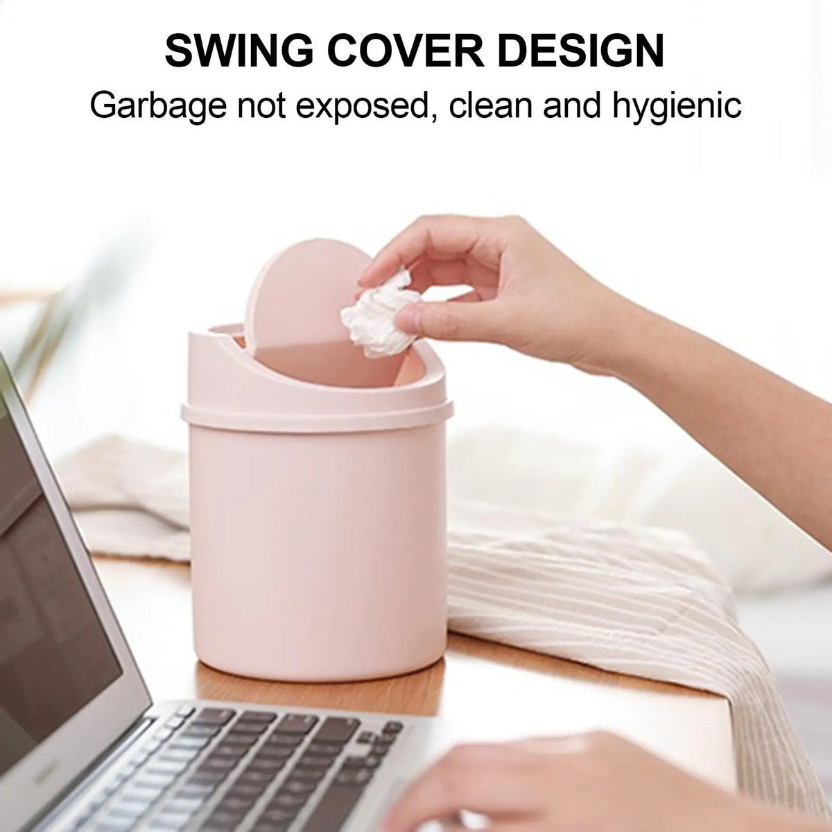 Mini Desktop Trash Can with Lid – Small Tabletop Waste Bin Desktop Trash Can Babs