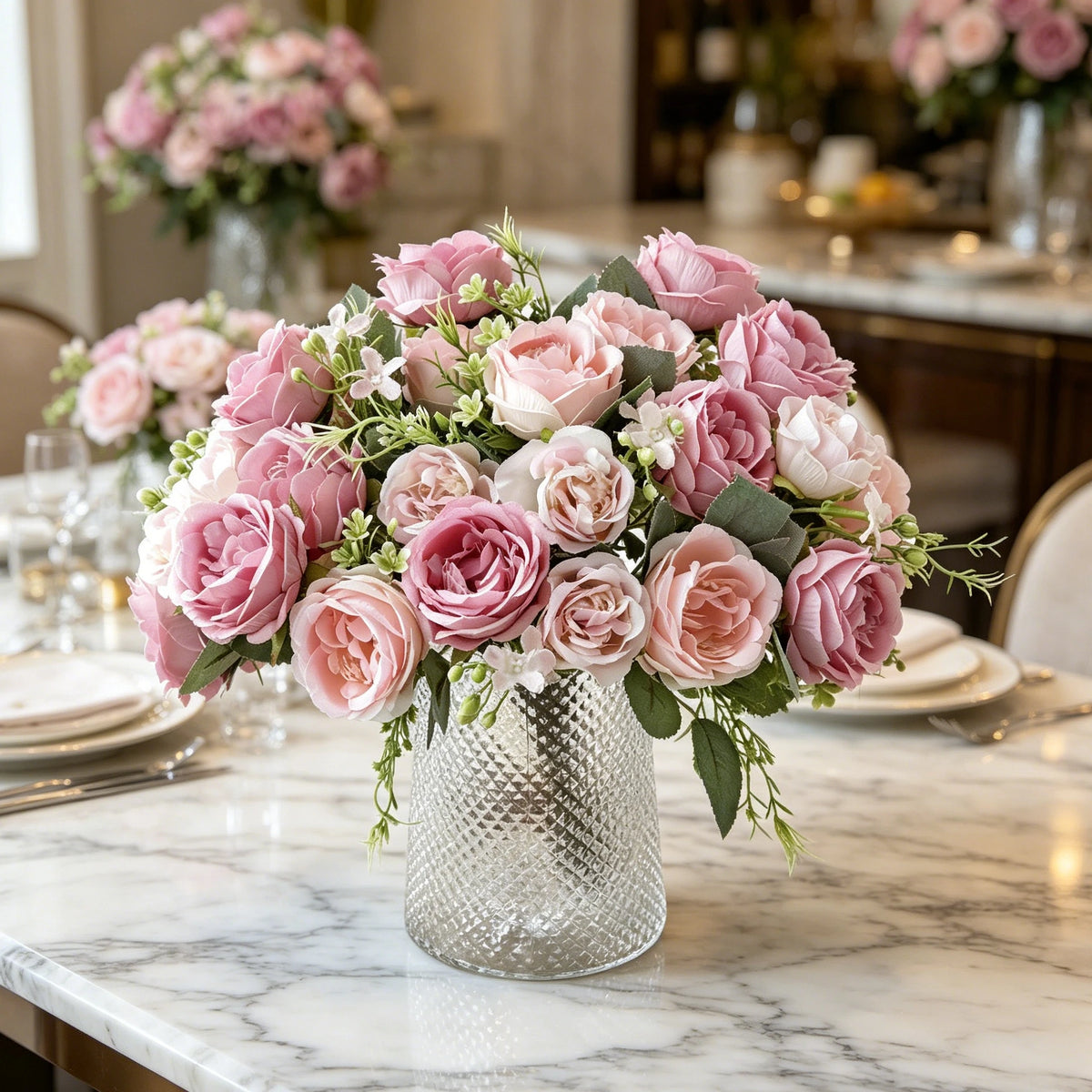 Artificial Silk Peony & Rose Bouquet – Wedding & Home Decor Artificial Flower Bouquet Babs