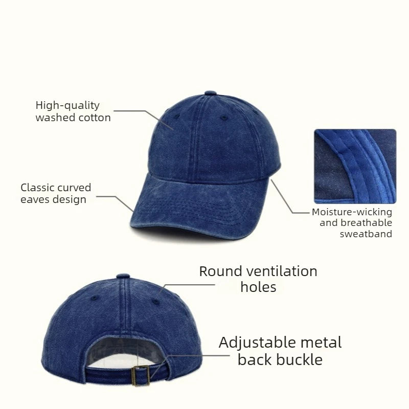 Vintage Washed Baseball Cap – Adjustable Sun Visor Unisex Hat Baseball Cap Babs
