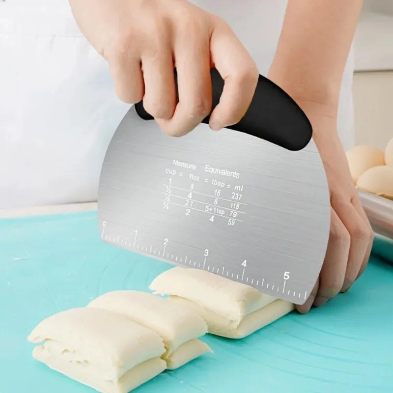 Stainless Steel Bread Knife & Cake Scraper with Scale | Baking Tool Baking Scraper Spatula Babs