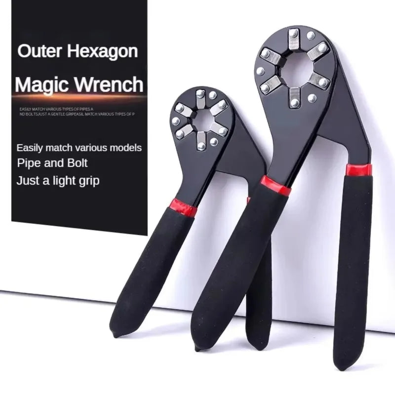 Magic Adjustable Wrench 6 & 8 Inch Hex Socket Hand Tool Adjustable Socket Wrench Babs