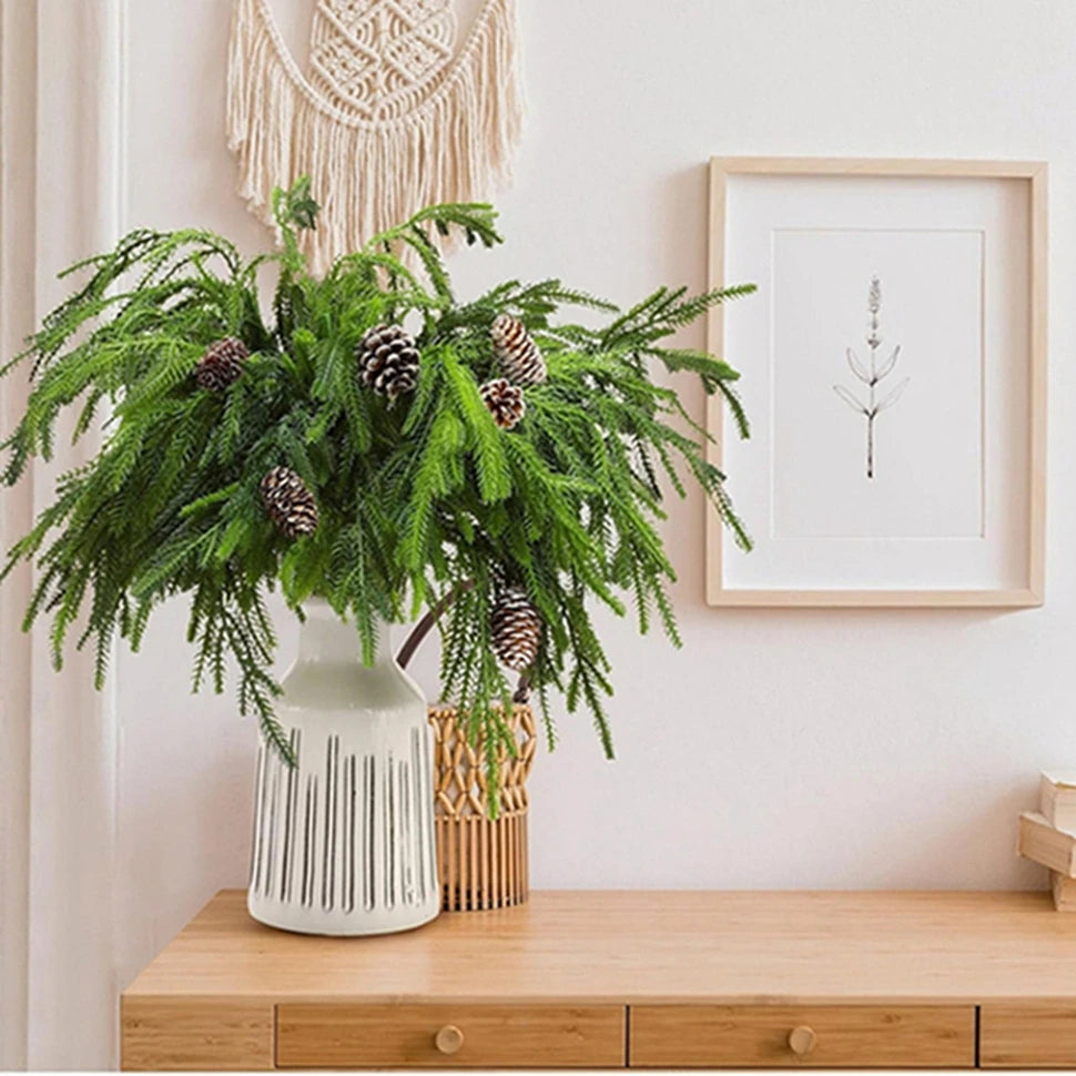 Artificial Pine Needle Stem – Christmas Wreath & Table Decor Artificial Plant Stem Babs