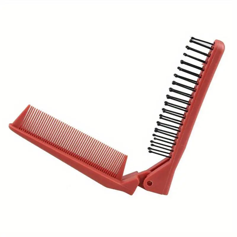 Folding Bristle Travel Comb – Portable Dual-Head Hair Comb Travel Hair Comb Babs Red