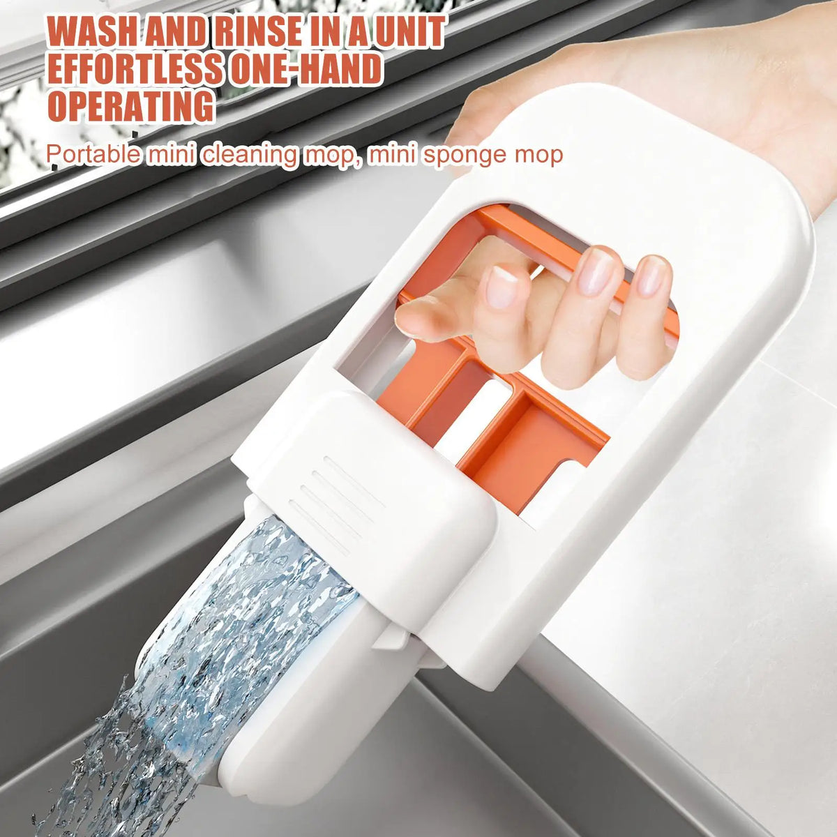 Mini Self-Squeeze Sponge Mop – Foldable Desktop Cleaner Handheld Sponge Mop Babs