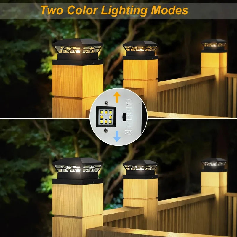 Solar Column Cap Fence Lights – Waterproof Outdoor Garden Solar Fence Light Babs