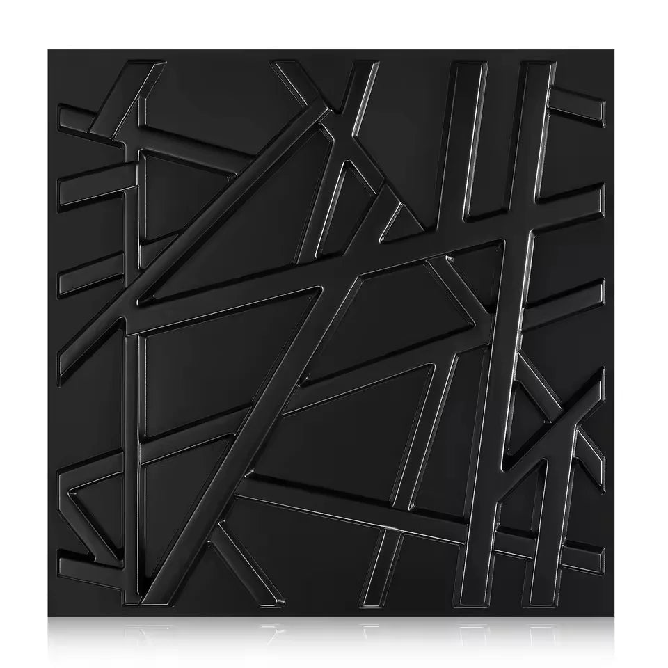 3D PVC Wall Panels 30x30cm Geometric DIY Home Décor – 10pcs 3D Wall Panels Babs S148-Balck