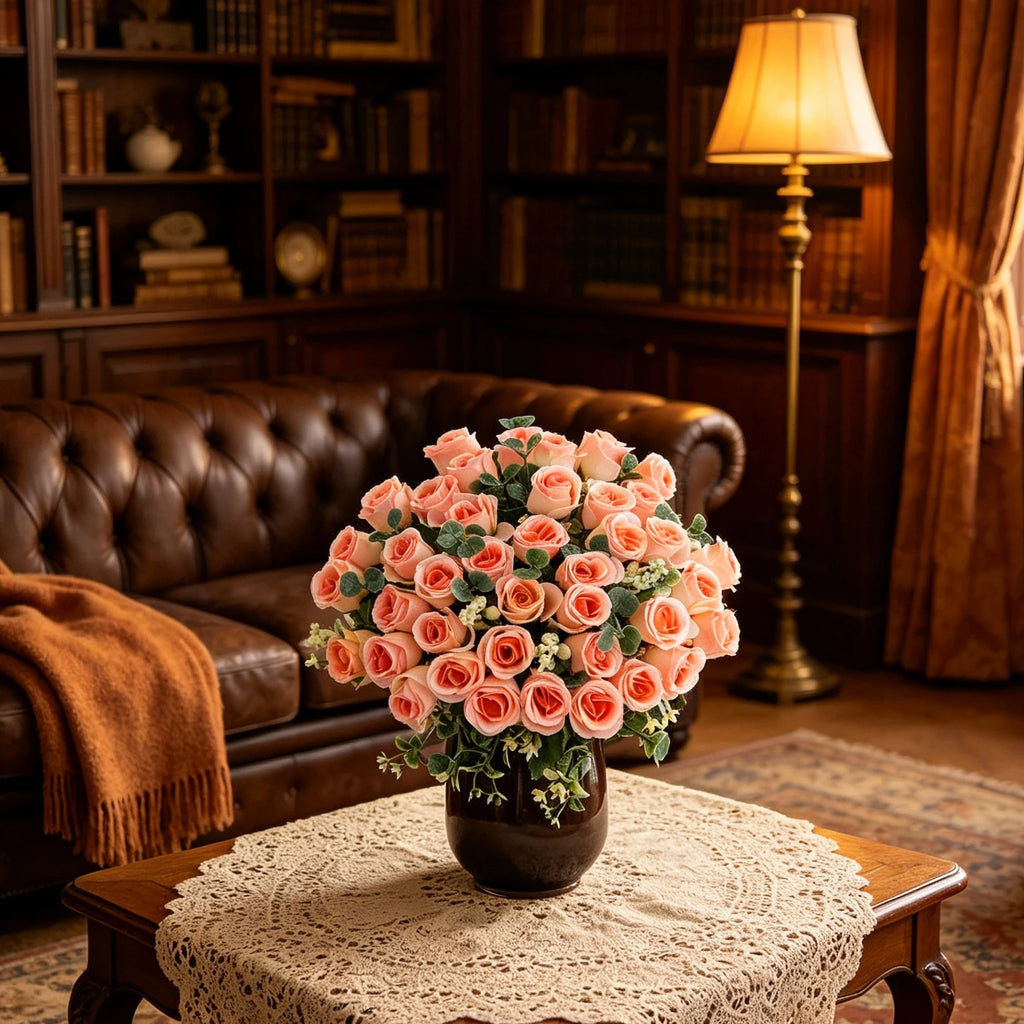 Artificial Silk Rose Bouquet – Wedding & Home Table Décor Artificial Flower Bouquet Babs