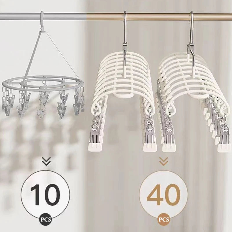 20-Clip Stainless Steel Sock Drying Rack – Indoor & Outdoor Sock Drying Rack Babs