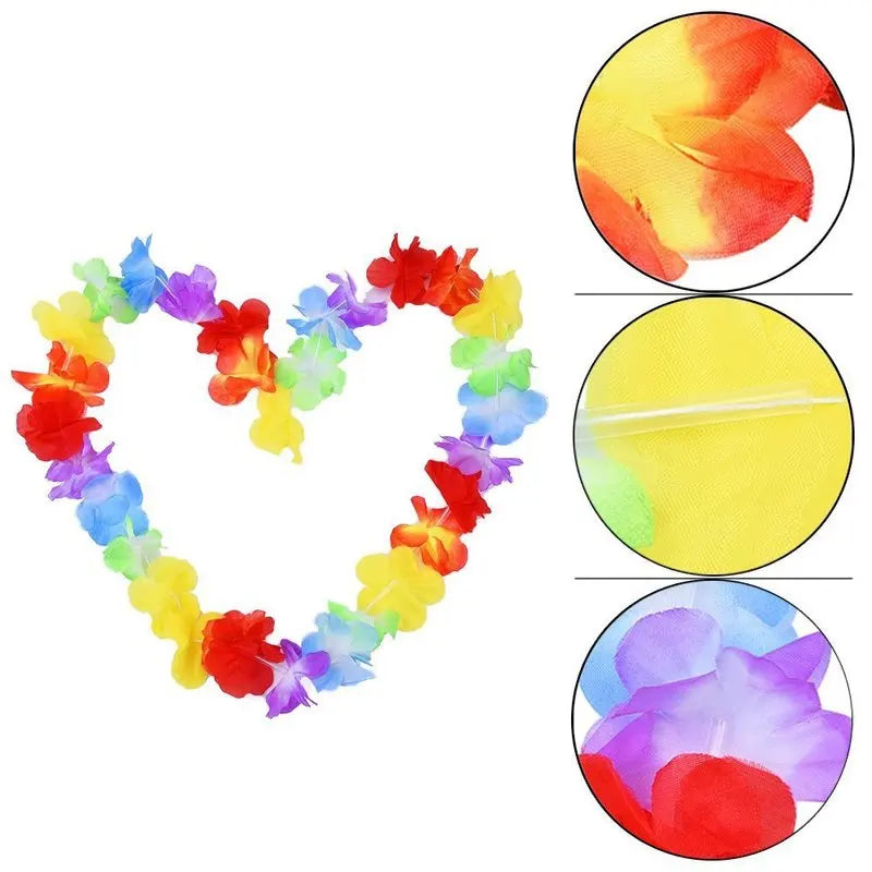 Hawaii Artificial Flower Leis Necklace Bulk 20/36/50 Pcs Flower Lei Necklace Babs