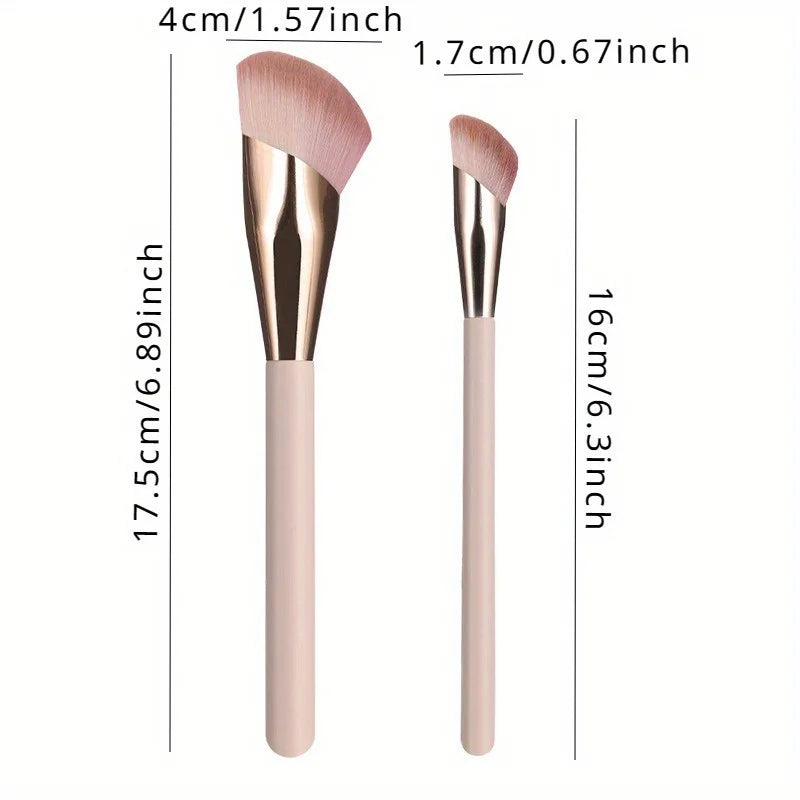 2-Piece Slanted Foundation & Contour Makeup Brush Set Makeup Brush Set Babs