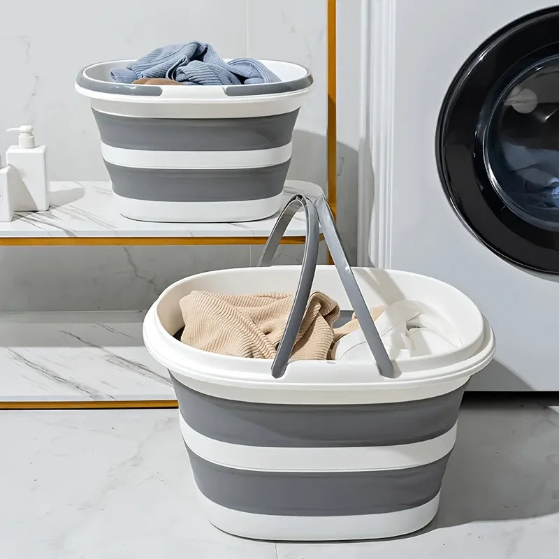 16L Collapsible Mop Bucket with Handles – Foldable Wash Basin Collapsible Mop Bucket Babs