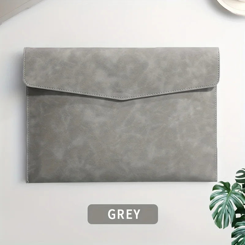 A4 Faux Leather File Folder Bag – Office, School & Laptop Sleeve File Organizer Bag Babs Black