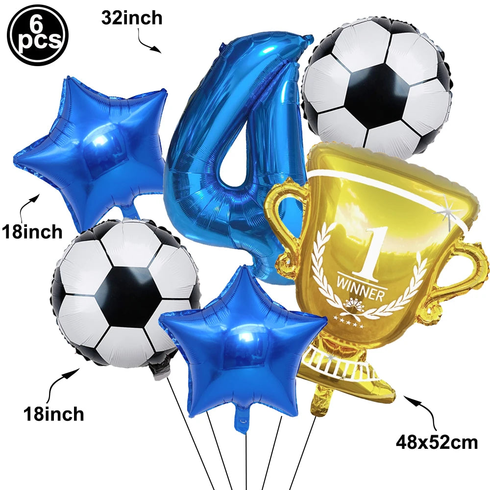 Soccer Party Balloon Kit – Football Birthday Decoration Set Party Balloon Kit Babs C Number 4 As pictures show