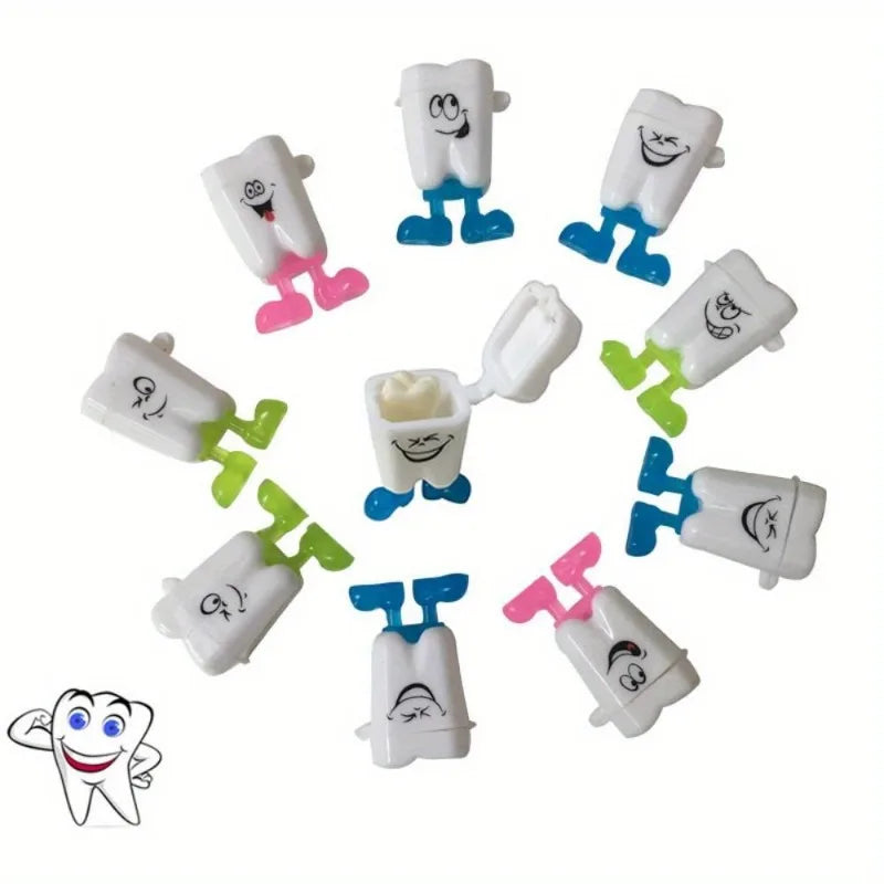 10-Pack Baby Tooth Keepsake Box | Cartoon Kids Teeth Organizer Tooth Keepsake Box Babs