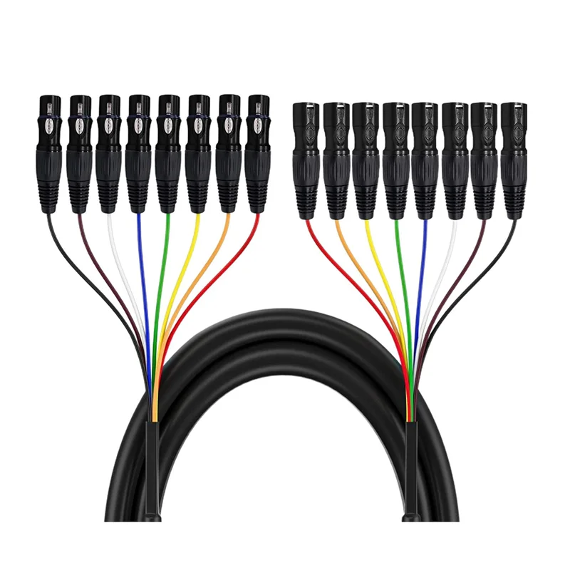 8-Channel XLR Cable 2M Male to Female – Mic & Stage Lighting XLR Audio Cable Babs