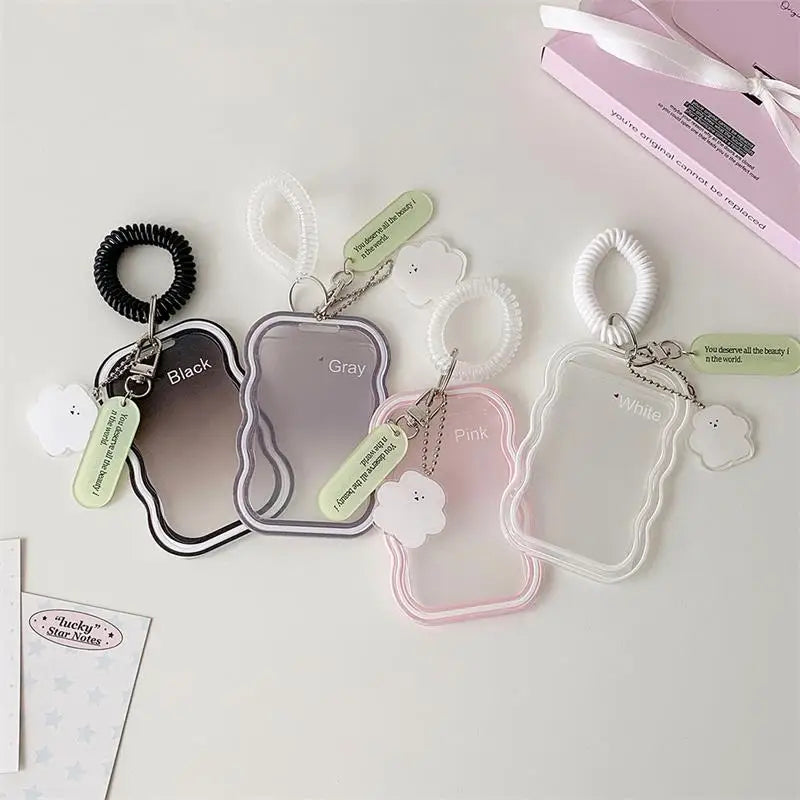 Silicone Photocard Holder Keychain with Elastic Rope Pendant Card Holder Keychain Babs