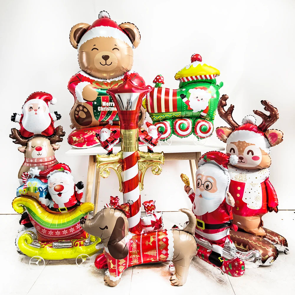 Christmas Foil Balloons – Santa, Snowman & Tree Party Decor Holiday Foil Balloons Babs