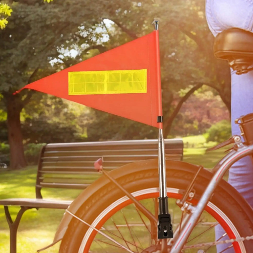 Reflective Bike Safety Flag with Pole – High Visibility Bike Safety Flag Babs