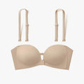 Strapless Padded Push-Up Bra | Front Closure Wireless Seamless Wireless Push-Up Bra Babs Beige L