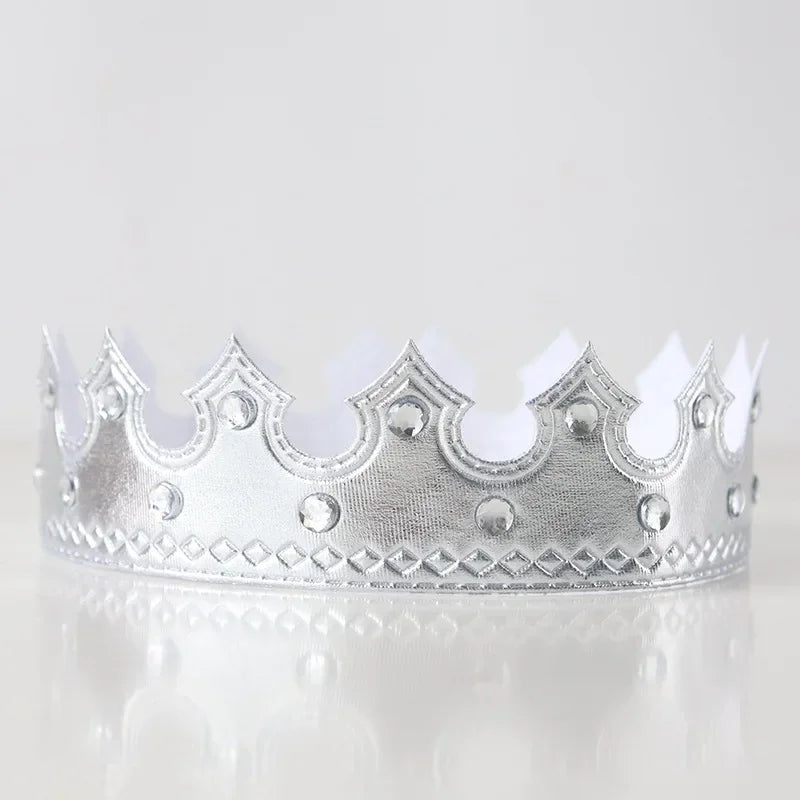Kids Royal Crown Tiara – Gold & Silver Birthday Party Hat Kids Crown Headband Babs silvery 1
