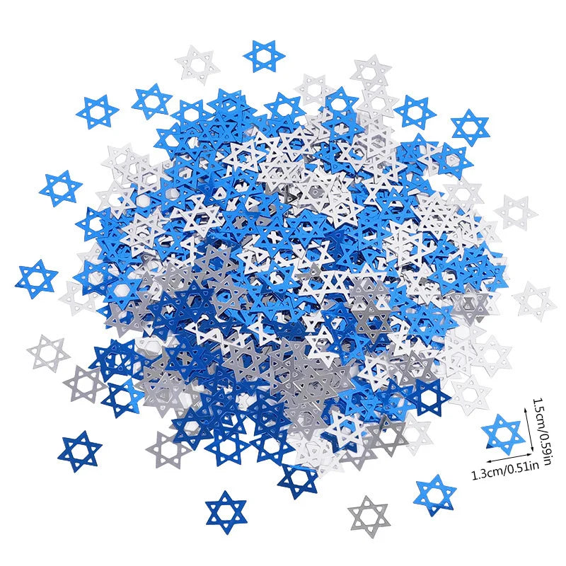450Pcs Hanukkah Star of David Confetti Table Party Decorations Party Confetti Decor Babs