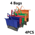 4-Pack Foldable Reusable Grocery Bags – Eco Non-Woven Totes Reusable Shopping Bags Babs 4 Bags