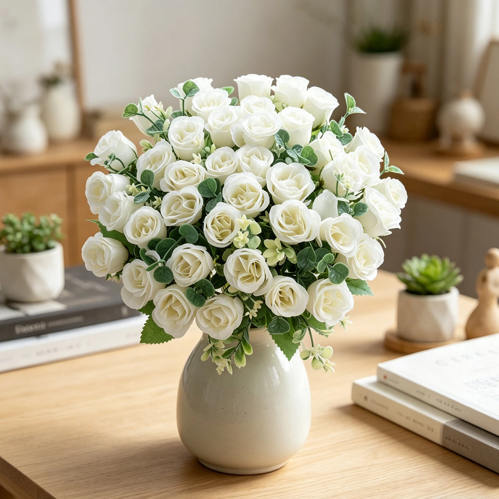 Silk Artificial Rose Bouquet 10 Heads – Wedding & Home Décor Artificial Flower Bouquet Babs