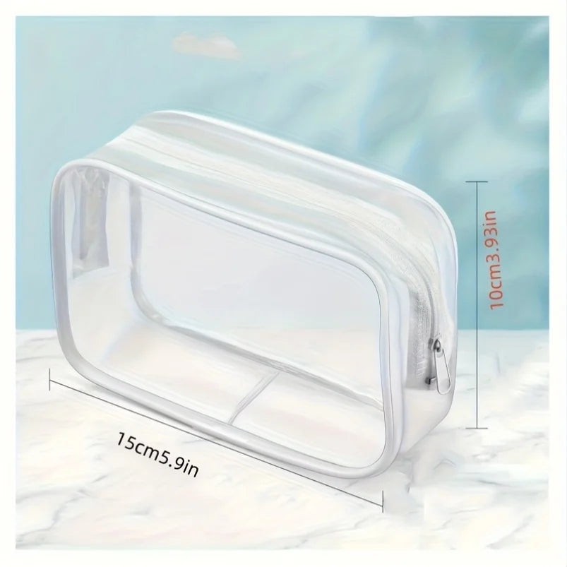 6-Pack Clear Zipper Makeup Bags – Leakproof Travel Organizers Makeup Organizer Bags Babs