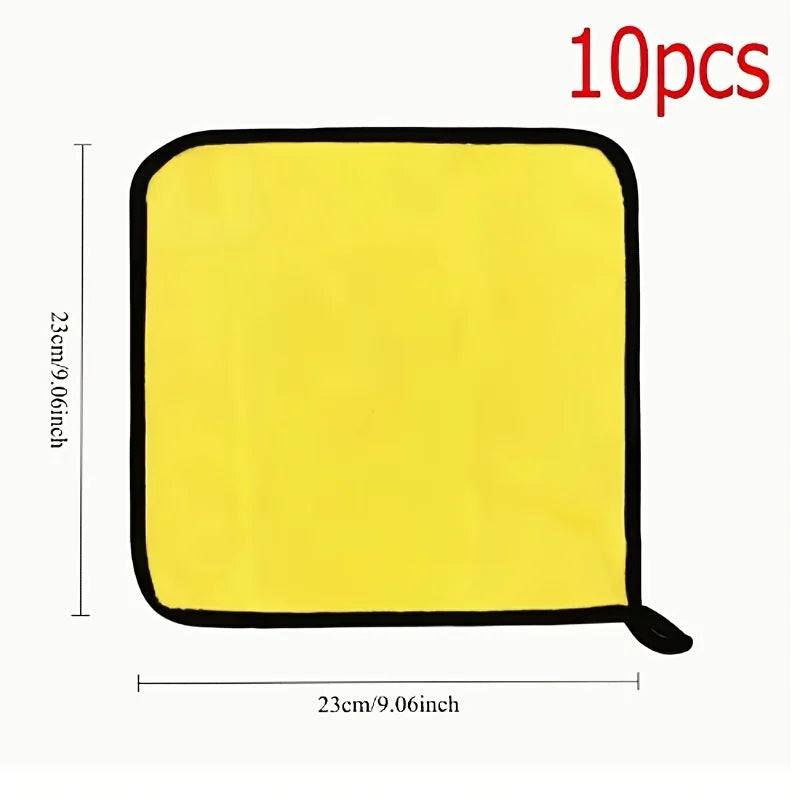 10PCS Thick Microfiber Car Wash Cloths – Double-Sided Towels Car Wash Microfiber Cloth Babs