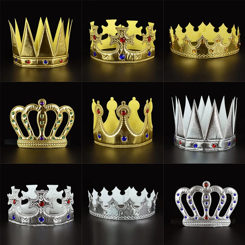 Kids 1st Birthday Crown Hat – Gold & Silver Party Prop Birthday Party Hat Babs