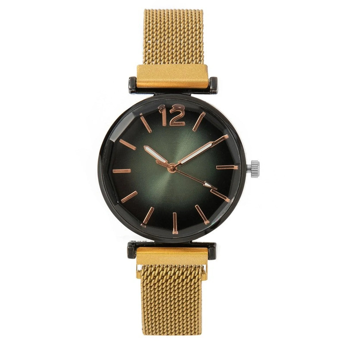 Women's Black Dial Quartz Watch – Ceramic Strap, Auto Date Ladies Quartz Watch Babs Gold