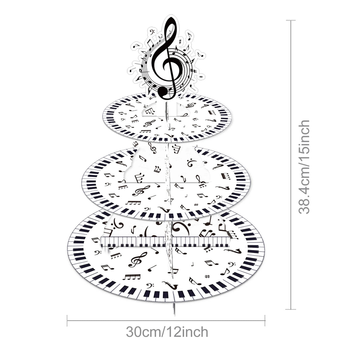 Music Note Party Supplies – Tableware Kit & Foil Balloons Party Supplies Kit Babs cake stand
