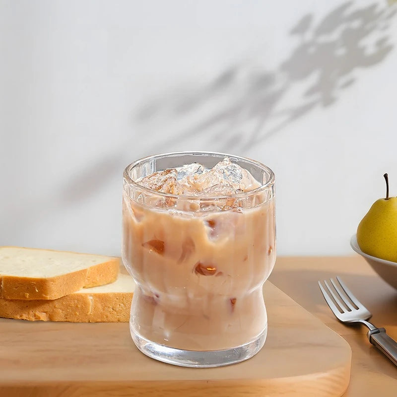 Hammered Glass Cup – Stylish Luxury Drinkware for Home Glass Tumbler Babs
