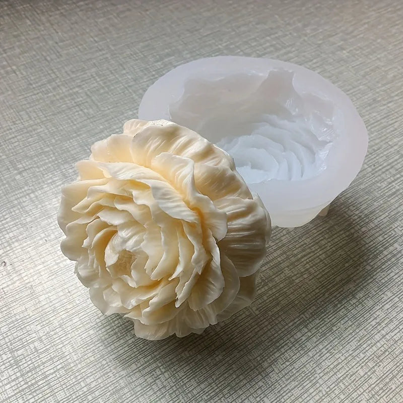 3D Peony Silicone Mold – Chocolate, Fondant, Candy & Soap Silicone Baking Mold Babs