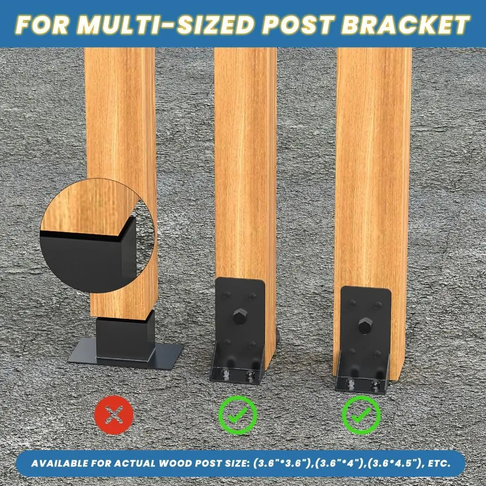 Heavy-Duty Steel Deck Railing Post Bracket 4x4 & 6x6 Inch Railing Post Bracket Babs