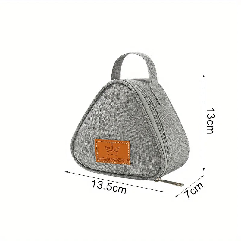 Triangular Insulated Rice Ball Lunch Bag – Aluminum Foil Oxford Insulated Lunch Bag Babs gray