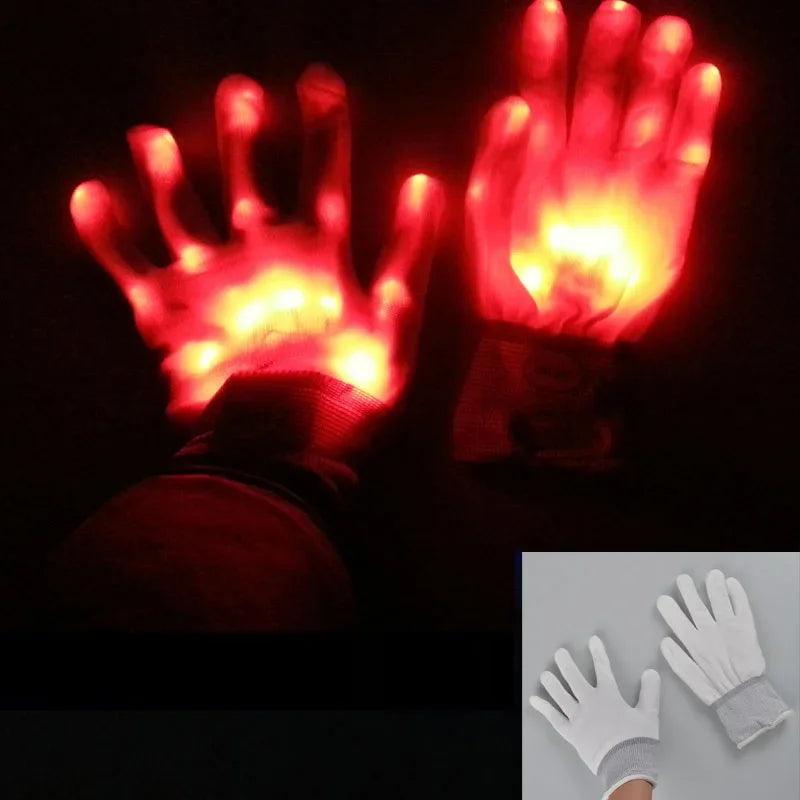 LED Flashing Fingertip Light-Up Gloves – Rave, Party & Cosplay LED Party Gloves Babs 6