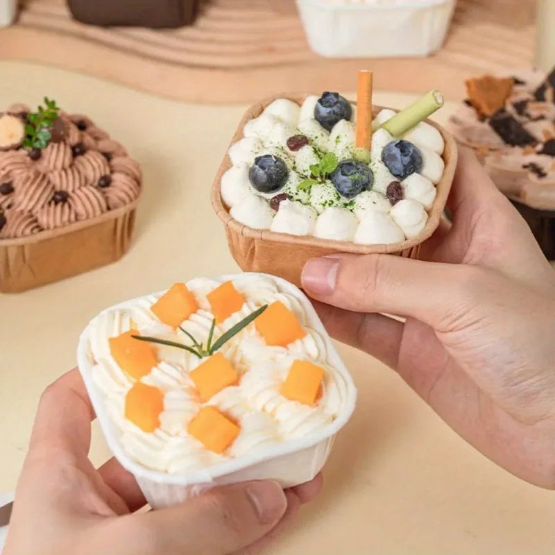 50Pcs Square Cupcake Liners | Muffin Paper Baking Cups Cupcake Baking Cups Babs