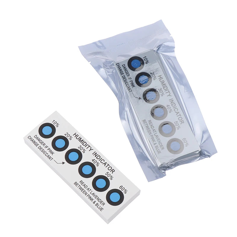 Humidity Indicator Cards 10–60% RH | 50-Pack Blue Six-Point Humidity Indicator Card Babs